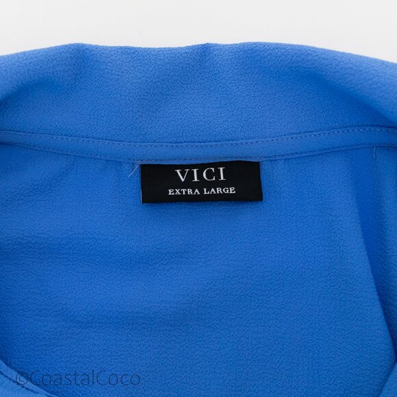 Vici Oversized Dolman Sleeve Blouse XL Button Down Relaxed Tunic Office Resort - Picture 6 of 12